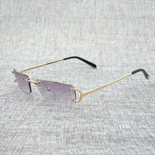 Load image into Gallery viewer, Vintage Small Lens C Wire Sunglasses Men Rimless Square Sun Glasses Women for Outdoor Club Clear Glasses Frame Oculos Shades