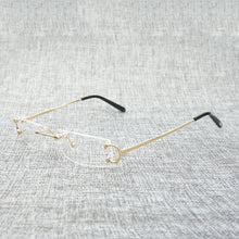 Load image into Gallery viewer, Vintage Small Lens C Wire Sunglasses Men Rimless Square Sun Glasses Women for Outdoor Club Clear Glasses Frame Oculos Shades