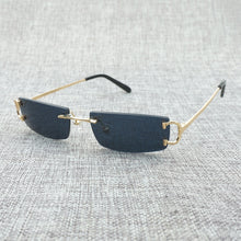 Load image into Gallery viewer, Vintage Small Lens C Wire Sunglasses Men Rimless Square Sun Glasses Women for Outdoor Club Clear Glasses Frame Oculos Shades