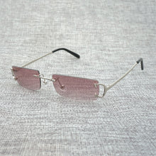 Load image into Gallery viewer, Vintage Small Lens C Wire Sunglasses Men Rimless Square Sun Glasses Women for Outdoor Club Clear Glasses Frame Oculos Shades