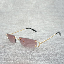 Load image into Gallery viewer, Vintage Small Lens C Wire Sunglasses Men Rimless Square Sun Glasses Women for Outdoor Club Clear Glasses Frame Oculos Shades