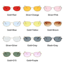 Load image into Gallery viewer, Vintage Small Octagon Sunglasses Women 2023 Ladies Shade Brand Designer Square Metal Frame Sun Glasses Red Yellow Pink