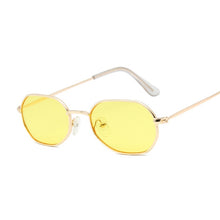 Load image into Gallery viewer, Vintage Small Octagon Sunglasses Women 2023 Ladies Shade Brand Designer Square Metal Frame Sun Glasses Red Yellow Pink