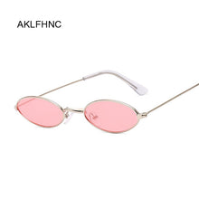 Load image into Gallery viewer, Vintage Small Oval Sunglasses Women Luxury Brand Black Gold Frame Sun Glasses Female Male Pink Yellow Shades Coulos