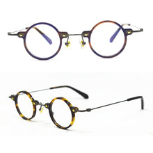 Load image into Gallery viewer, Vintage Small Round 36mm Hand Made Eyeglass Frames Titanium Acetate Full Rim Rx able Optical Men Women