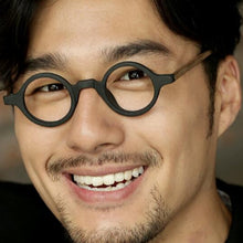 Load image into Gallery viewer, Vintage Small Round 38mm John Lennon Johnny Depp Japanese Hand Made Wooden Eyeglass Frames Myopia Rx able Glasses