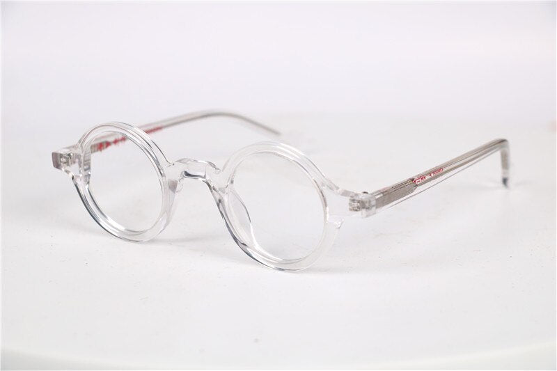 Vintage Small Round 38mm John Lennon Johnny Depp Japanese Hand Made Wooden Eyeglass Frames Myopia Rx able Glasses