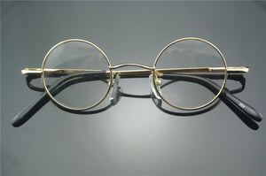 Vintage Small Round 38mm Spring Hinges John Lennon Metal Eyeglass Frames Full Rim Myopia Rx Able Glasses
