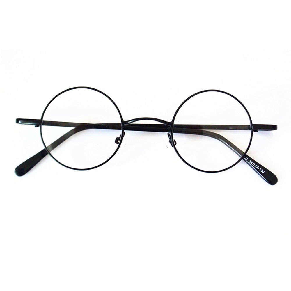 Vintage Small Round 38mm Spring Hinges John Lennon Metal Eyeglass Frames Full Rim Myopia Rx Able Glasses