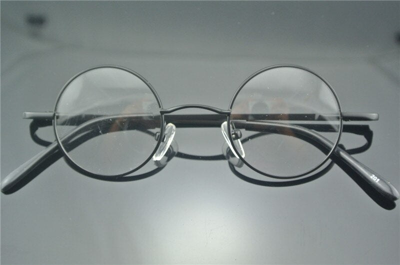 Vintage Small Round 38mm Spring Hinges John Lennon Metal Eyeglass Frames Full Rim Myopia Rx Able Glasses