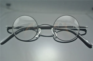 Vintage Small Round 38mm Spring Hinges John Lennon Metal Eyeglass Frames Full Rim Myopia Rx Able Glasses