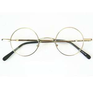 Vintage Small Round 38mm Spring Hinges John Lennon Metal Eyeglass Frames Full Rim Myopia Rx Able Glasses