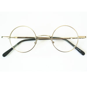 Vintage Small Round 38mm Spring Hinges John Lennon Metal Eyeglass Frames Full Rim Myopia Rx Able Glasses