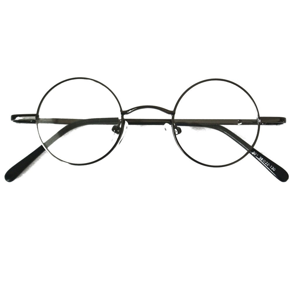 Vintage Small Round 38mm Spring Hinges John Lennon Metal Eyeglass Frames Full Rim Myopia Rx Able Glasses