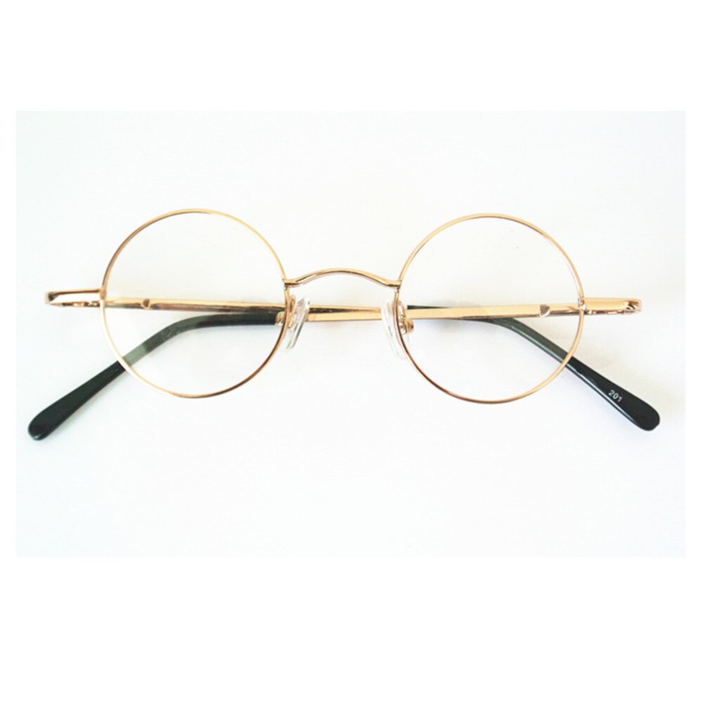 Vintage Small Round 38mm Spring Hinges John Lennon Metal Eyeglass Frames Full Rim Myopia Rx Able Glasses
