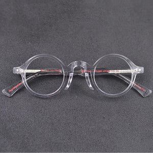 Vintage Small Round 40mm Eyeglass Frames Hand Made Acetate Full Rim able