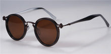 Carica l&#39;immagine nel visualizzatore di Gallery, Occhiali da sole Tavat vintage tondi piccoli in lega + acetato Lenti polarizzate dal design unico con intarsio cavo Occhiali da vista da uomo da donna di buona qualità 
