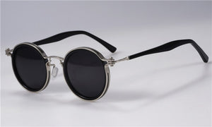 Occhiali da sole Tavat vintage tondi piccoli in lega + acetato Lenti polarizzate dal design unico con intarsio cavo Occhiali da vista da uomo da donna di buona qualità 