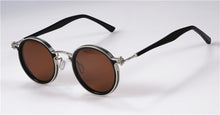 Carica l&#39;immagine nel visualizzatore di Gallery, Occhiali da sole Tavat vintage tondi piccoli in lega + acetato Lenti polarizzate dal design unico con intarsio cavo Occhiali da vista da uomo da donna di buona qualità 