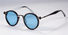 Carica l&#39;immagine nel visualizzatore di Gallery, Occhiali da sole Tavat vintage tondi piccoli in lega + acetato Lenti polarizzate dal design unico con intarsio cavo Occhiali da vista da uomo da donna di buona qualità 