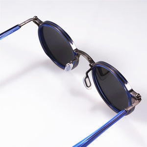 Vintage Small Round Alloy+Acetate Tavat Sunglasses Unique Hollow Inlay Design Polarized Lens Good Quality Women Man Eyeglasses