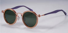 Carica l&#39;immagine nel visualizzatore di Gallery, Occhiali da sole Tavat vintage tondi piccoli in lega + acetato Lenti polarizzate dal design unico con intarsio cavo Occhiali da vista da uomo da donna di buona qualità 