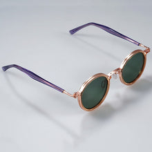 Carica l&#39;immagine nel visualizzatore di Gallery, Occhiali da sole Tavat vintage tondi piccoli in lega + acetato Lenti polarizzate dal design unico con intarsio cavo Occhiali da vista da uomo da donna di buona qualità 