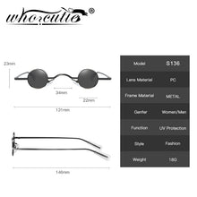 Load image into Gallery viewer, Vintage Small Round Sunglasses Women Brand Design Black Frame 90s Steampunk Goggles Circle Lens Sun Glasses Shades S136