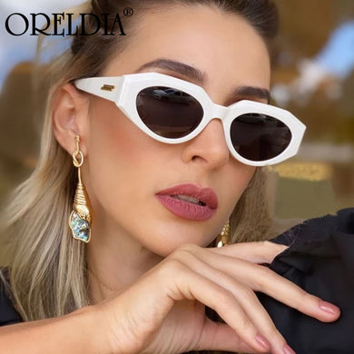 Vintage Small Square Irregular White Black Sunglasses For Women  Brand Gradient Elegant Sun Glasses Men Blue Eyewear