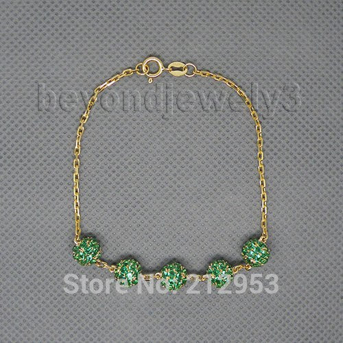 Vintage Solid 18kt Yellow Gold Natural Emerald Bracelet NA0020