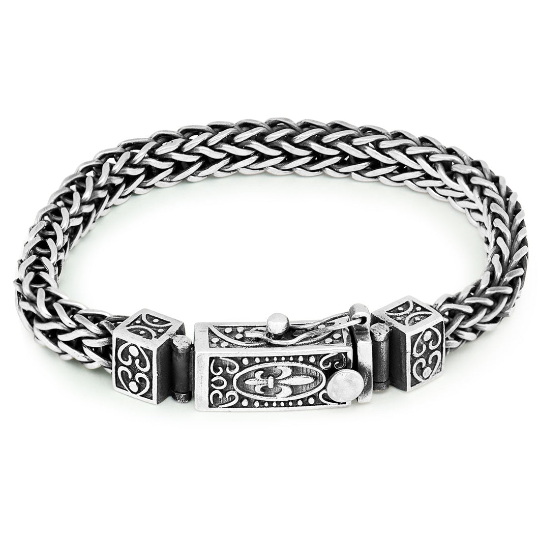 Vintage Solid 925 Sterling Silver Keel Thick Men Bracelet