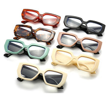 Load image into Gallery viewer, Vintage Square Big Frame Glasses Frame  wood frame glasses Female Transparent Optical Green Eyeglasses