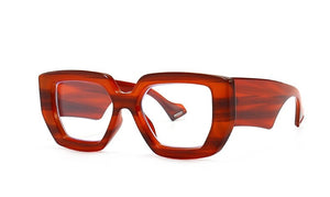 Vintage Square Big Frame Glasses Frame  wood frame glasses Female Transparent Optical Green Eyeglasses