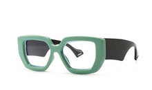 Load image into Gallery viewer, Vintage Square Big Frame Glasses Frame  wood frame glasses Female Transparent Optical Green Eyeglasses