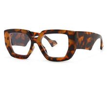 Load image into Gallery viewer, Vintage Square Big Frame Glasses Frame  wood frame glasses Female Transparent Optical Green Eyeglasses
