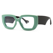 Load image into Gallery viewer, Vintage Square Big Frame Glasses Frame  wood frame glasses Female Transparent Optical Green Eyeglasses