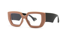 Load image into Gallery viewer, Vintage Square Big Frame Glasses Frame  wood frame glasses Female Transparent Optical Green Eyeglasses