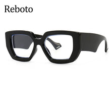 Load image into Gallery viewer, Vintage Square Big Frame Glasses Frame  wood frame glasses Female Transparent Optical Green Eyeglasses