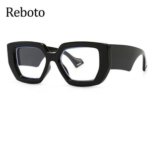 Vintage Square Big Frame Glasses Frame  wood frame glasses Female Transparent Optical Green Eyeglasses