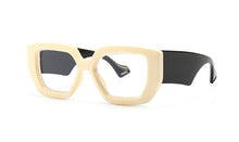 Load image into Gallery viewer, Vintage Square Big Frame Glasses Frame  wood frame glasses Female Transparent Optical Green Eyeglasses