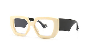Vintage Square Big Frame Glasses Frame  wood frame glasses Female Transparent Optical Green Eyeglasses