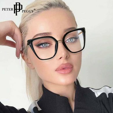 Vintage Square Cat Eye Anti-blue Light Glasses Frames Men Women Optical Computer Glasses