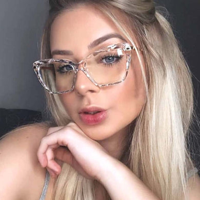 Vintage Square Clear Glasses Women 2022 New Transparent Lens Cat Eye Fake Glasses Spectacle Frame Anti Blue Light Eyeglasses