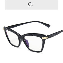 Load image into Gallery viewer, Vintage Square Clear Glasses Women 2023 Transparent Lens Cat Eye Fake Glasses Spectacle Frame Anti Blue Light Eyeglasses