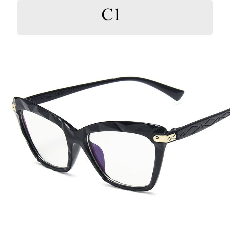 Vintage Square Clear Glasses Women 2023 Transparent Lens Cat Eye Fake Glasses Spectacle Frame Anti Blue Light Eyeglasses