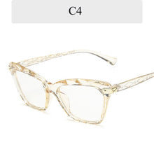 Load image into Gallery viewer, Vintage Square Clear Glasses Women 2023 Transparent Lens Cat Eye Fake Glasses Spectacle Frame Anti Blue Light Eyeglasses