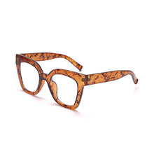 Load image into Gallery viewer, Vintage Square Eyeglasses Frame For Women  Computer Anti Blue Light Glasses Leopard Cat Eye Transparent Lens Fake Glasses