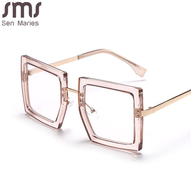 Vintage Square Eyeglasses Women Retro Overized Glasses Clear Lens Ladies Optical Eyeglasses Classic Spectacle Frames