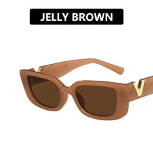 Load image into Gallery viewer, Vintage Square Frame Sunglasses Women&#39;s 2023  V Sunglasses Men&#39;s Rectangular Jelly Metal Hinged Sunglasses UV400