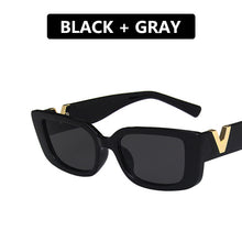 Load image into Gallery viewer, Vintage Square Frame Sunglasses Women&#39;s 2023  V Sunglasses Men&#39;s Rectangular Jelly Metal Hinged Sunglasses UV400